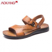 Aokang 奥康 男士牛皮沙滩鞋