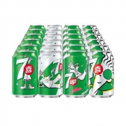 10点:7喜七喜柠檬味碳酸汽水复古饮料整箱330ml*24 *2件+凑单品