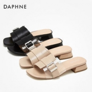 DAPHNE 达芙妮 女士方头粗跟凉拖 154元包邮（需用券）