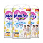 Merries 花王妙而舒 XL38片 拉拉裤*3件 225.84元含税包邮