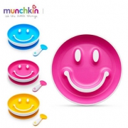 MUNCHKIN/满趣健笑脸吸盘训练盘宝宝辅食儿童餐盘训练勺套装餐具 *2件