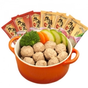 亚运会供应商 老德头 正宗潮汕手打牛肉丸/牛筋丸 170g*6袋 烧烤火锅都可 58元包邮