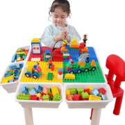 The North E home 北国e家 儿童玩具积木桌  大小颗粒2椅4桶+400小颗粒59大颗粒 低至112.8元