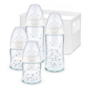 PRIMEDAY特价，NUK 新生儿玻璃奶瓶奶嘴套装 10225128 （4个婴儿奶瓶+硅胶奶嘴+奶瓶盒）