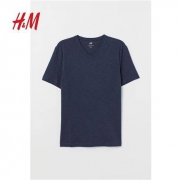 H＆M 0570003 男士修身V领T恤