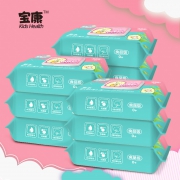宝康 带盖婴儿湿巾 80抽 4包 9.9元