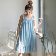 夏季纯棉吊带睡裙宽松仙女风无袖连衣裙子 券后￥39