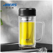 哈尔斯 双层带手柄玻璃杯 400ml 19.9元包邮（需用券）
