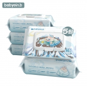 ￥14.99 einb 怡恩贝 婴儿湿巾 80抽*5包