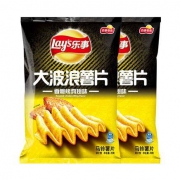 乐事 大波浪薯片香烤鸡翅味70g*2袋*12件