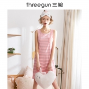 THREEGUN 三枪 条纹印花全棉睡衣女 69.9元