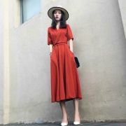 OL气质显瘦洋气时髦短袖连衣裙