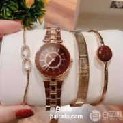 PrimeDay特价，Anne Klein 安妮·克莱恩 AK/3286BYST 施华洛世奇水晶 女士手镯手表套装