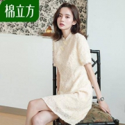 棉立方 女士旗袍改良版连衣裙