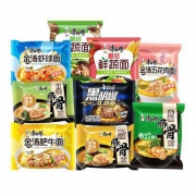 康师傅 高汤混合口味方便面 10包 送5根火腿肠