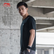 李宁短袖男士训练系列夏季圆领修身跑步健身弹力纯色运动休闲T恤 58元