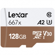 Lexar 雷克沙 667x microSDXC A2 UHS-I U3 TF存储卡 128GB 89.9元包邮（需用券）