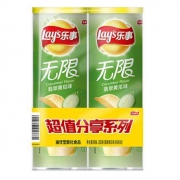 乐事（Lay's） 休闲零食 无限组合 薯片 黄瓜味 104克*2 208克
