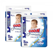 京东PLUS会员：GOO.N大王天使系列婴儿纸尿裤M66片2包装*2件