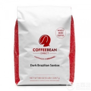 镇店之宝，Coffee Bean Direct 黑色巴西桑托斯 深度烘焙 全豆咖啡5磅（2267g）