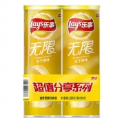 京东PLUS会员：乐事（Lay's） 休闲零食 无限组合 薯片 原味 104克*2