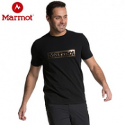 历史新低！19年专柜款：Marmot 土拨鼠 男士烫金LogoT恤