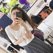 ￥9.6 巧华侬 纯色t恤女短袖上衣