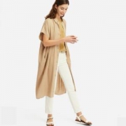 26日0点：UNIQLO 优衣库 417748女士麻混纺长衬衫
