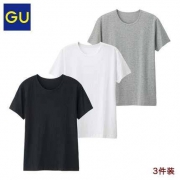 30日0点：GU 极优 314141 男士纯棉T恤 3件装