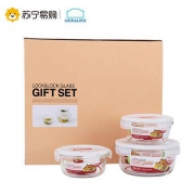 LOCK&LOCK乐扣乐扣 耐热玻璃保鲜盒3只装（400ml*2个+870ml）