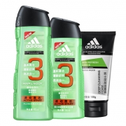 阿迪达斯 男士洗发沐浴二合一400ml+250ml+深层洁面100g