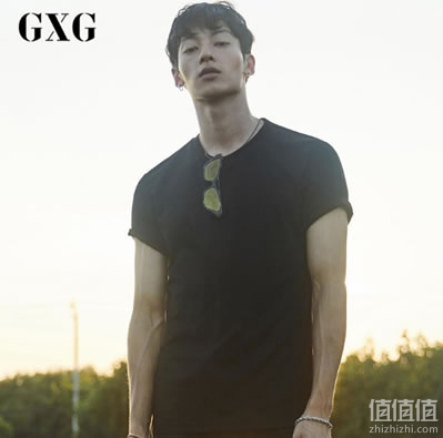 GXG男士纯色短袖T恤