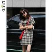 LRUD 15050917 女士格子复古A字裙
