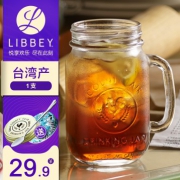 Libbey 利比 进口玻璃梅森杯 488ml 铁勺/吸管 5折 ￥15