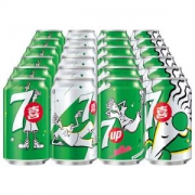 7-Up 七喜 冰爽柠檬汽水 碳酸饮料 330ml*24听*2件