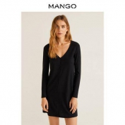 21日0点、女神超惠买：MANGO41080793女士V领直筒裙