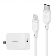 开学季：MOMAX 摩米士 Type-C To Lightning MFi认证PD快充线 1.2米 + UM12 PD充电器 18W 59元包邮