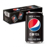 百事可乐 无糖碳酸饮料 迷你罐 可乐型汽水 200mlx12罐 整箱 百事可乐出品