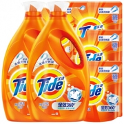 京东PLUS会员：Tide 汰渍 全效360度洗衣液套装 2.8kg*2+200g*4 49.26元（需用券）