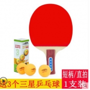 ￥5.9 送3个三星球无拍包！胜捷 乒乓球拍 一支送3个