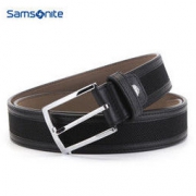Samsonite 新秀丽 TK2*09008 男士针扣牛皮皮带 黑色 120cm