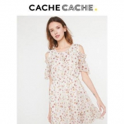 CacheCache 7379092123 女士桔梗露肩连衣裙