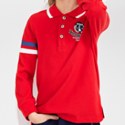 Hush Puppies 暇步士 儿童 长袖 Polo衫