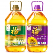 ￥52.43 12日10点！福临门黄金产地玉米油+葵花籽油3.68L*2桶