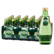 玻璃瓶高颜值：Perrier 巴黎水 法国进口 原味玻璃瓶 330mlx24瓶x2件
