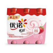 优诺优丝风味酸乳草莓果粒酸奶酸牛奶210g*3瓶
