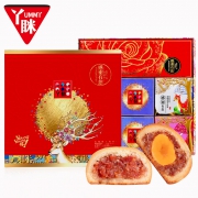 丫眯乐 火腿蛋黄/云腿/鲜花月饼 混合装 12枚 540g  券后9.9元