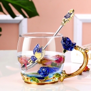 ￥18 珐琅彩花茶杯随手水杯玻璃杯