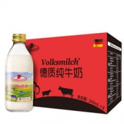 京东PLUS会员：Volksmilch 德质 全脂纯牛奶 玻璃瓶 240ml小瓶装 8瓶装*2件