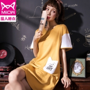 MiiOW/猫人 夏季薄款纯棉睡裙 19.9元包邮